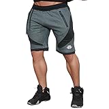 EU Men's Workout Active Shorts Gym Jogger Shorts Running Bodybuilding with Pockets