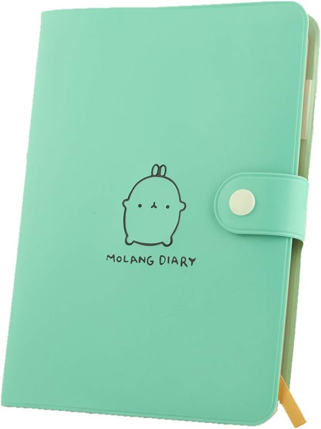 Haiker 2021-2022 Green "Molang Rabbit" Diary Any Year Planner Pocket Journal Notebook Agenda Scheduler with Buckle : Office Products