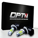 OPT7 Show Glow Plasma 881 (886, 894, 896) LED Fog Light Bulbs - COB 6000K Cool White @420Lm per Bulb and Colors - 1 Year Warranty (Pack of 2)