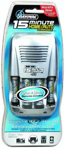Rayovac 15 Minute Home/Auto Charger with 2 AA & 2 AAA Batteries