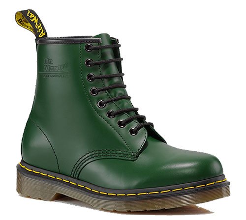 Dr. Martens 1460 Originals 8 Eye Lace Up Boot, Green Smooth Leather, 10UK / 11 US Mens / 12 US Womens, 45 EU