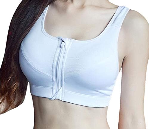WNSY Women Full-Support High Impact Yoga Gym Zip-Front Sports Bra
