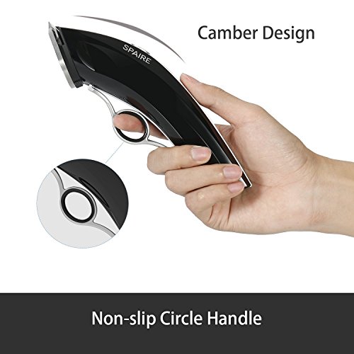 Spaire Hair Clippers Cordless Beard Trimmer Kit Antirust Ceramic Blade Rechargeable Non-slip Circle Handle for Men, Kids, Pet Grooming - Thumbnail 3
