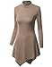 TWINTH Turtleneck Tunic Dress Long Sleeve Various Hem