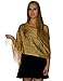 ShineGlitz Shawls and Wraps for Evening Dresses, Metallic Glitter Shawls for Women, Sparkling Wedding Metallic Gold Shawl Gift