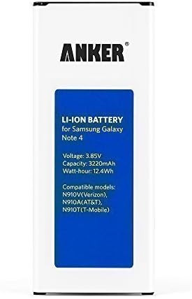 [NFC/Google Wallet Capable] Anker 3220mAh Li-ion Battery for Samsung Galaxy Note 4, N910, N910U 4G LTE, N910V(Verizon), N910T(T-Mobile), N910A(AT&T), N910P(Sprint) [18-Month Warranty]
