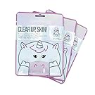 The Crème Shop - Clear up, Skin! Unicorn Face Mask - Infused with Clarifying Strawberry Milk - 3 Piece Set