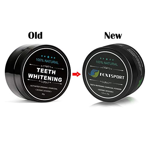 Teeth Whitening Charcoal Powder, Natural Activated Charcoal Teeth Whitener Powder with Bamboo Brush Oral Care Set (1.05 oz)