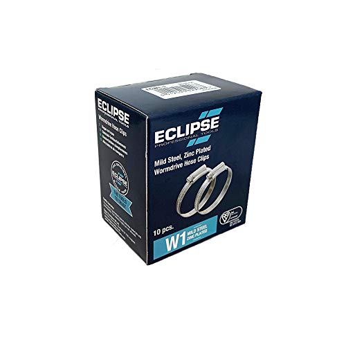 Eclipse Professional Tools ECW1-1 W1 Box of 10 25-35mm (1 - 1 ⅜) Mild Steel Worm Gear Hose Clamps