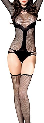 Microcosm Sexy Mesh Lingerie for Women Open Crotch Corest Fishnet Mini Dress (Style#2)