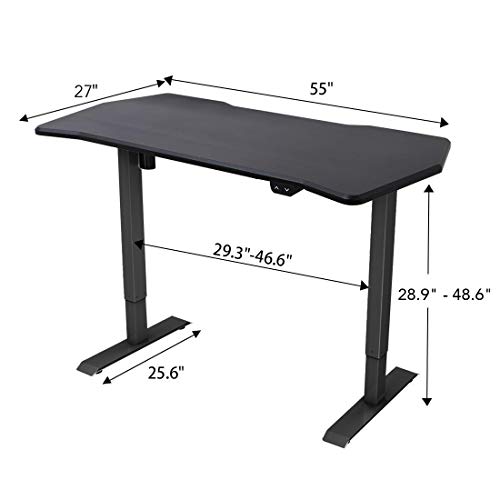 FlexiSpot Height Adjustable PC Gaming Desk, 55 x 27 Inches, Computer