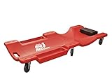 Torin TRP6240 6 Wheel Rolling Creeper Garage/Shop Bench: Plastic Mechanic Cart with Padded Headrest, Red (Automotive)