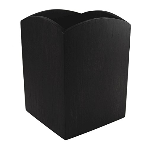 Artistic Sustainable Bamboo Curves Pen and Pencil Cup Holder, Black Coffee (ART11005C)