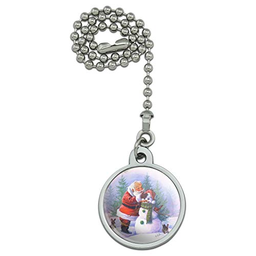 GRAPHICS & MORE Christmas Holiday Santa Making Building Snowman Ceiling Fan and Light Pull Chain