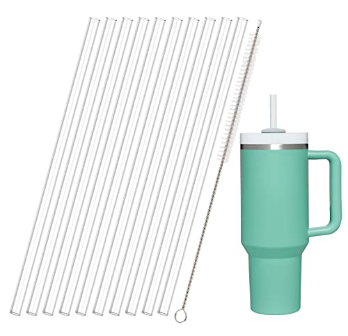 Photo 1 of 10Pack Replacement Straws for Stanley 40oz 30oz 20oz 14oz Adventure Quencher Travel Tumbler, YOELIKE Reusable Clear Straws with Cleaning Brush, Compatible with Stanley Cup Mug Accessories