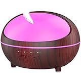 Essential Oil Diffuser 300ml Wood Grain Aromatherapy Diffuser Portable Aroma Diffuser Ultrasonic Cool Mist Humidifier with Timer Setting 7 LED Lights Waterless Auto Shut-off for Baby Home Spa Nursing