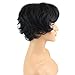 Dreambeauty Brazilian Full Human Hair Short Wigs for Black Women Pretty Wave Natural Black Color
