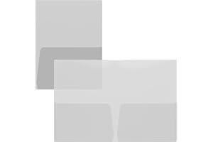 Winnable Twin-Pocket Portfolio Folders, Letter Size, Clear, 5 Pack