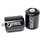 Krator Black Bar Ends Logo Hand Grip Handlebar End Caps For 2003-2012 Kawasaki ZX6R-636