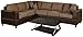 Bobkona Trenton 2-Piece Sectional Sofa with Accent Pillows, Saddle