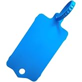 100pcs Reusable Blank Plastic Tags Ties Key Tags 1.45"*2.48" Serrated Tension Sealing Strap with Large Label Plastic Tie Mark Label Waterproof Hang Sign Write on Tag (Blue, 100pcs)