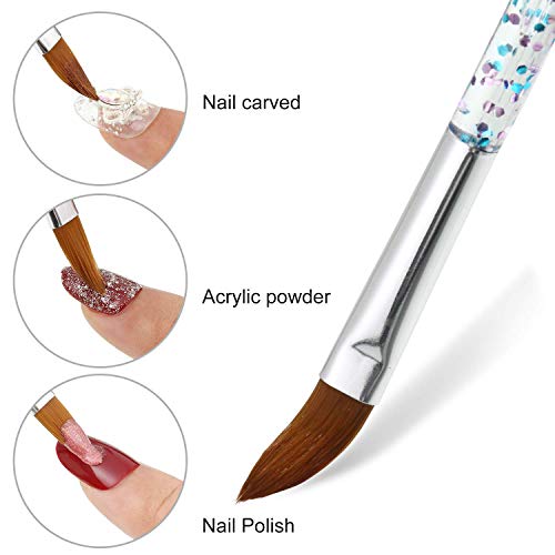 BKpearl 14 Pieces 3D Nail Art Brushes, Nail Liner Ombre Brush Nail Painting Design Pen Brushes Dotting Tools Set Acrylic Rhinestone Handles Nail Art Pens