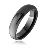 Bling Jewelry Black Tungsten Dome Wedding Band Ring 6mm