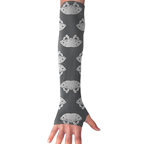 Manatees Animals Black UV Protection, Compression & Cooling Arm Sleeves For Cycling/Golf/Basketball/ Other Sports