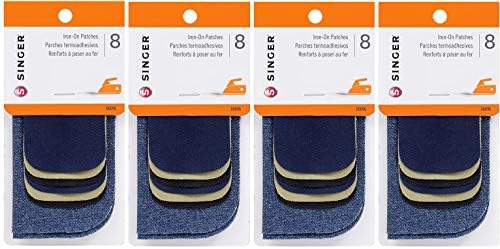 Singer 96 Iron-On Patches Combo, 8-Pack (Set of 4)