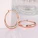 NIANPU Hot Fashion Women 18K Rose Gold Plate Smooth Hoop Earrings