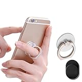 Iphone Ring Holder Phone Stand Metal Phone Ring Grip 360 - Premium iPhone Ring Holder for Smartphones & Tablets Includes Car Hook Mount ...(Silver)