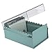Acrimet 4 x 6 Card File Holder Organizer Box Metal Base Heavy Duty (AZ Index Cards and Divider Included) (Green Color with Clear Crystal Plastic Lid Cover)