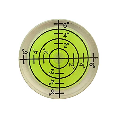 6x Bubble Spirit Level, 32x7mm Circular Bullseye Level Inclinometers for Tripod, Phonograph, Turntable - Fluorescent Yellow