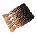 WIGENIUS 5 PCS Jumbo Braids Hair Extensions Black/Dark Brown/Light Brown 24 Inches 100g/pc Kanekalon Fiber for Twist Braiding Hair(5pcs,Black/Dark Brown/Light Brown)
