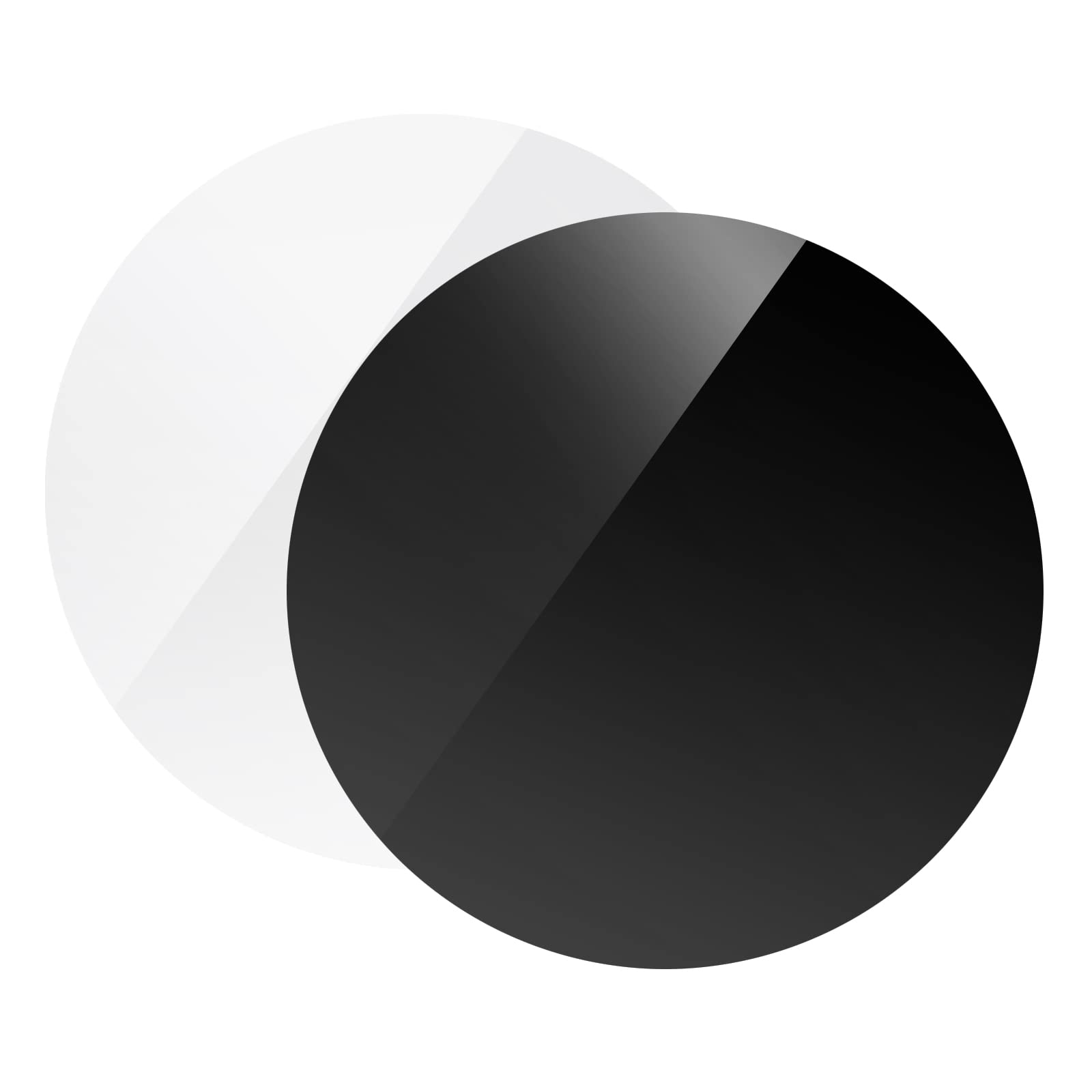 NEEWER 30cm Acrylic Bulletin Boards for Photography, Round Black and White Background Boards, Non-Reflective and Reflective for Desktop Photography Products