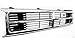 Evan-Fischer Grille Assembly Compatible with 1987-1988 Toyota Pickup Center Plastic Chrome Shell/Painted Black Insert