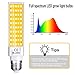 LED Grow Light Bulbs 2 Pack, KINGBO 15000Lux Full Spectrum Grow Lamp for Indoor Garden Plants Seedling Growing, Not Compatible with 5V/12V USB Base with Timer