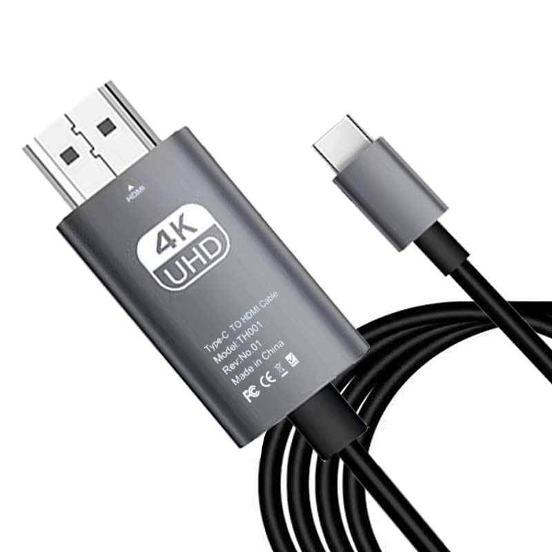 USB-C to HDMI Cable 4K@60Hz [High Speed] 6.6FT Type C to HDMI Cord Thunderbolt 3/4 Compatible with MacBook Pro/Air,iMac,New iPad,XPS,Galaxy S21/S20,Surface and More