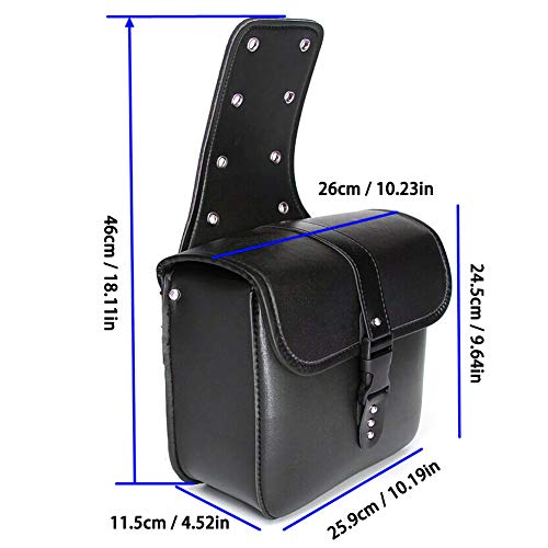 Luixxuer Pair of Motorcycle Panniers Saddle Bags, Cruiser Travel Bags, Double Luggage Packing Side Bag, Waterproof Premium PU Leather Black