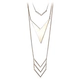 Girl Era Elegant Simple V Shape 5-Strand Charm Pendant Necklace