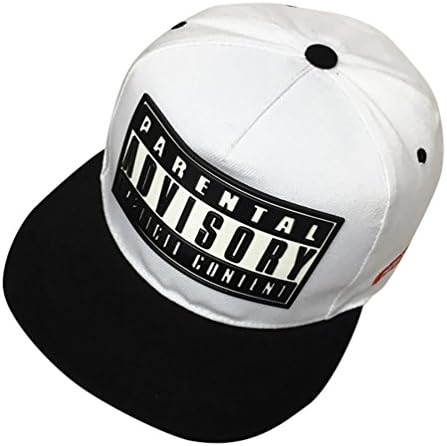 Luckmagic Unisex Snapback Hat Flat Brim Baseball Cap With Embroidery Letter White