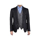 EGC1B08B-L Dim Grey Black Patterned Series For Groomsmen Waistcoat Woven Microfiber Holy Saturday Vest Large Vest By Epoint