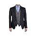 Epoint EGC1B08B-L Dim Grey Black Patterned Series For Groomsmen Waistcoat Woven Microfiber Holy Saturday Vest Large Vest