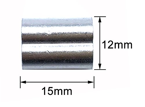 HEVERP 100PCS Aluminum Crimping Loop Sleeve for 3/32" and 1/8" Diameter Wire Rope and Cable