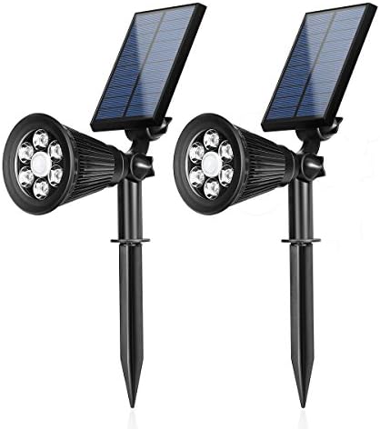 Solar Spotlights Outdoor, Solar Motion Sensor Light 6 LED Outdoor Waterproof Wireless Lamp for Yard Garden Driveway Pathway Pool with PIR Activated Auto On/Off-2 Pack