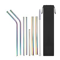 Stainless steel straws iridescence colors, Fits 20oz and 30 oz Tumbler, Extra Long Reusable Ecofriendly