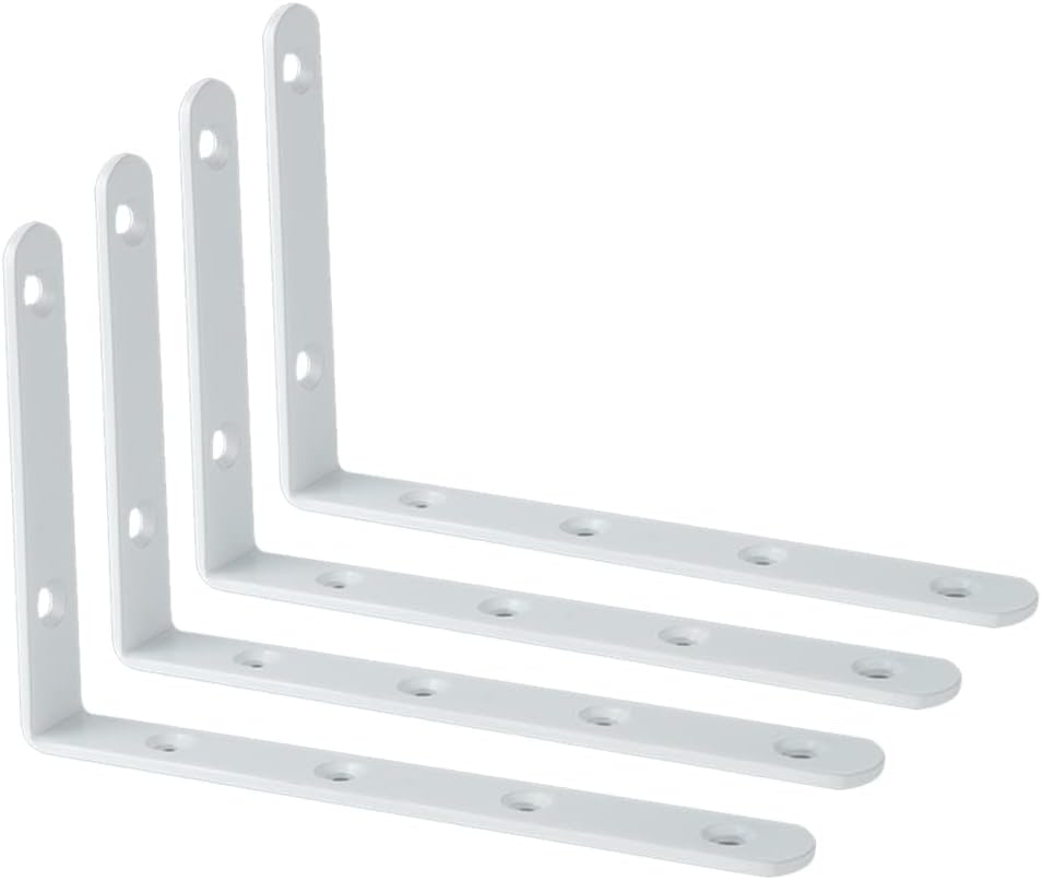 Sayayo EJ6207W 4P Stainless Shelf Bracket Corner 150x100mm White Finish