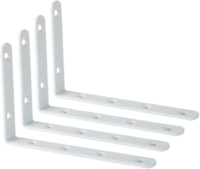Sayayo EJ6207W 4P Stainless Shelf Bracket Corner 150x100mm White Finish