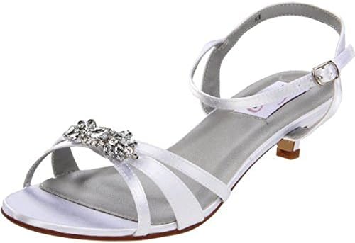 Dyeables Women's Penelope Ankle-Strap Sandal,White Satin,8.5 D US