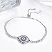 BAMOER 925 Sterling Silver Expandable Lucky Blue Evil Eye Chain Bracelet With Sparkling Cubic Zirconia for Women Girls Style 1